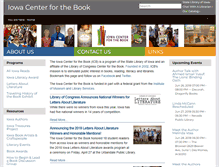 Tablet Screenshot of iowacenterforthebook.org